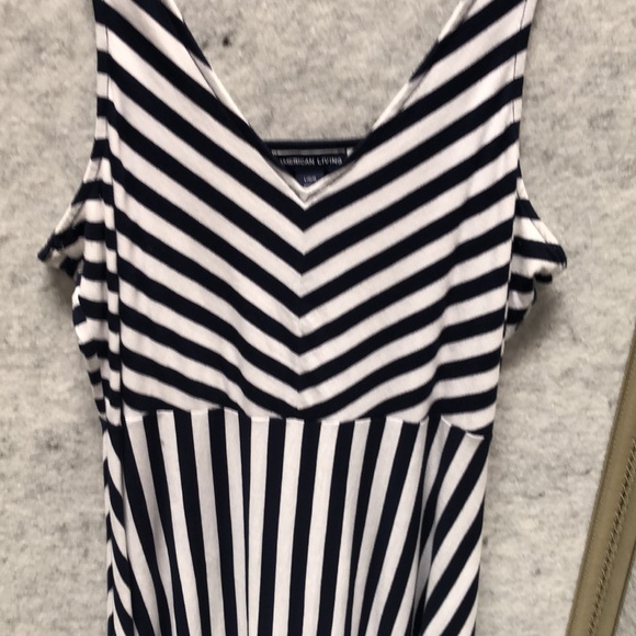 Striped Blue and White Dress - Picture 2 of 4